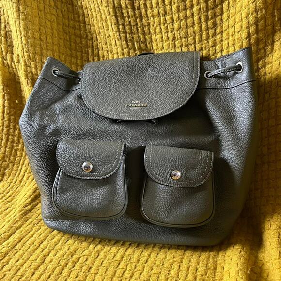 Green coach pennie drawstring backpack - Picture 1 of 7
